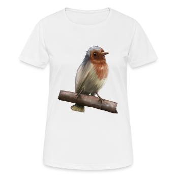 Rouge-gorge - T-shirt respirant Femme - blanc - Devant - AI Model Female 172 dark (172cm)