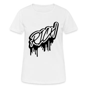 Schleim Rich lettrage - T-shirt respirant Femme - blanc - Devant - AI Model Female 172 dark (172cm)