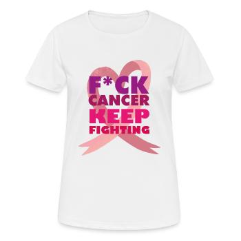 cancer keep fighting fighting cancer pink loop - Women's Breathable T-Shirt - white - Front - AI Model Female 172 dark (172cm)