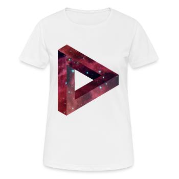 Illusion de triangle dans le style Galaxy - T-shirt respirant Femme - blanc - Devant - AI Model Female 172 dark (172cm)