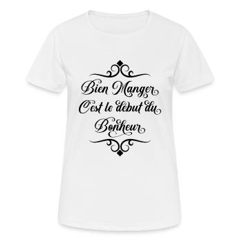 Eating Well - Women's Breathable T-Shirt - white - Front - AI Model Female 172 dark (172cm)