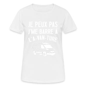 Je peux pas A van ture cadeau humour van camping - T-shirt respirant Femme - blanc - Devant - AI Model Female 172 dark (172cm)