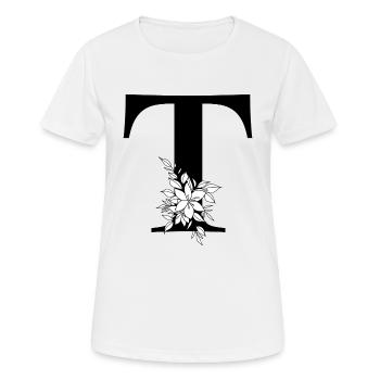 Lettre T - T-shirt respirant Femme - blanc - Devant - AI Model Female 172 dark (172cm)