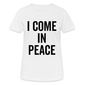 Ich komme in Frieden - Frauen T-Shirt atmungsaktiv - Weiß - Vorne - AI Model Female 172 dark (172cm)