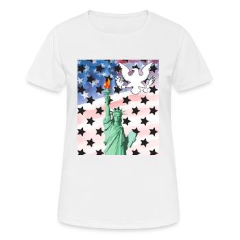 USA, Freiheitsstatue - Frauen T-Shirt atmungsaktiv - Weiß - Vorne - AI Model Female 172 dark (172cm)