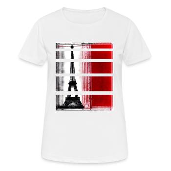 Paris Eiffelturm Modern Casual Style - Frauen T-Shirt atmungsaktiv - Weiß - Vorne - AI Model Female 172 dark (172cm)
