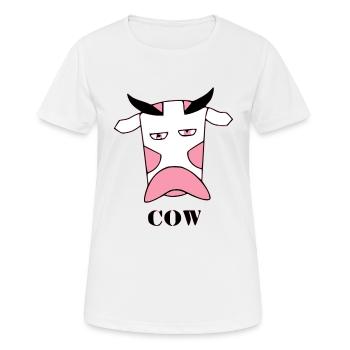 Tête de vache triste - T-shirt respirant Femme - blanc - Devant - AI Model Female 172 dark (172cm)