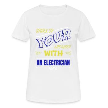 Lineman Gift Light Electric Apprentice Humour - T-shirt respirant Femme - blanc - Devant - AI Model Female 172 dark (172cm)