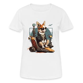 Walisischer Corgi Pembroke - Frauen T-Shirt atmungsaktiv - Weiß - Vorne - AI Model Female 172 dark (172cm)