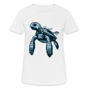 Turtle in retro 8 bit look minimalist - Women's Breathable T-Shirt - white - Front - AI Model Female 172 dark (172cm)