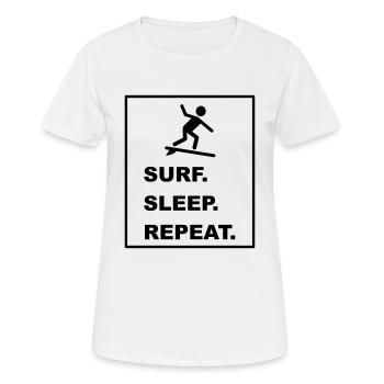 Cool "Surf Sleep Repeat" design for him and her - Women's Breathable T-Shirt - white - Front - AI Model Female 172 dark (172cm)