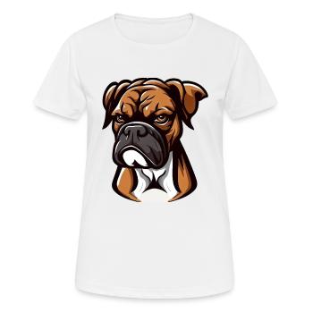 BOXER DESSIN ANIMAUX DE COMPAGNIE CHIENS ANIMAUX CANINS ART - T-shirt respirant Femme - blanc - Devant - AI Model Female 172 dark (172cm)