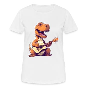 Trex Guitarist Guitarist - Women's Breathable T-Shirt - white - Front - AI Model Female 172 dark (172cm)