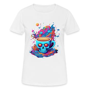 Coupe du crâne mystique, crâne coloré - T-shirt respirant Femme - blanc - Devant - AI Model Female 172 dark (172cm)