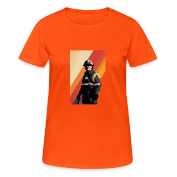Un design de pompier héroïque pour de vrais héros - T-shirt respirant Femme - orange néon - Devant - AI Model Female 172 dark (172cm)
