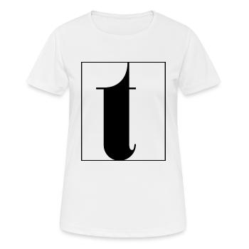 Lettre alphabet t - T-shirt respirant Femme - blanc - Devant - AI Model Female 172 dark (172cm)