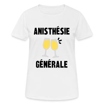 anisthésie générale - T-shirt respirant Femme - blanc - Devant - AI Model Female 172 dark (172cm)