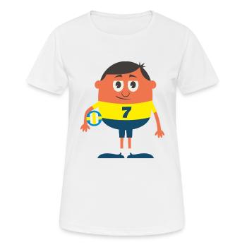 Ballsport - Frauen T-Shirt atmungsaktiv - Weiß - Vorne - AI Model Female 172 dark (172cm)