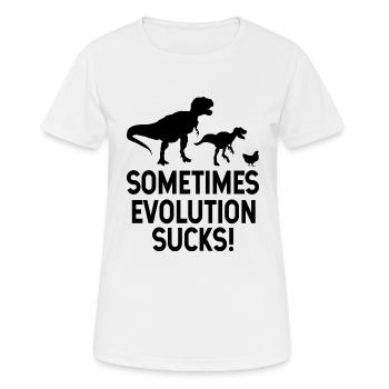 Evolution funny sayings science student - Women's Breathable T-Shirt - white - Front - AI Model Female 172 dark (172cm)