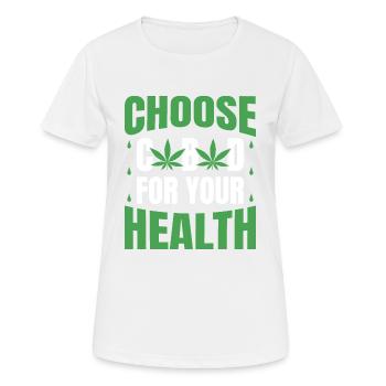 CHOISISSEZ LE CBD POUR VOTRE SANTÉ - T-shirt respirant Femme - blanc - Devant - AI Model Female 172 dark (172cm)