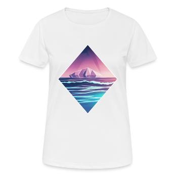 Ozean Vaporwave - Frauen T-Shirt atmungsaktiv - Weiß - Vorne - AI Model Female 172 dark (172cm)