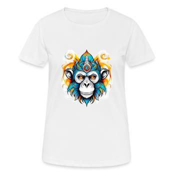 Affe Stencil - Frauen T-Shirt atmungsaktiv - Weiß - Vorne - AI Model Female 172 dark (172cm)