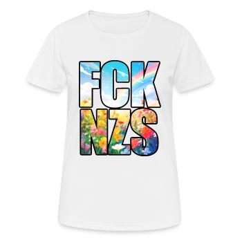 WORLD Rainbow Colorful FCK NZS LGBTQIA+ - Women's Breathable T-Shirt - white - Front - AI Model Female 172 dark (172cm)