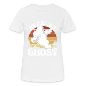 Mignon Dabbing fantôme Halloween Costume, faire semblant que je suis - T-shirt respirant Femme - blanc - Devant - AI Model Female 172 dark (172cm)