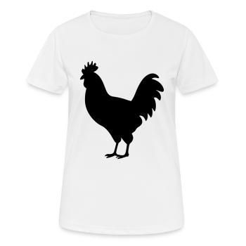 Poule - T-shirt respirant Femme - blanc - Devant - AI Model Female 172 dark (172cm)