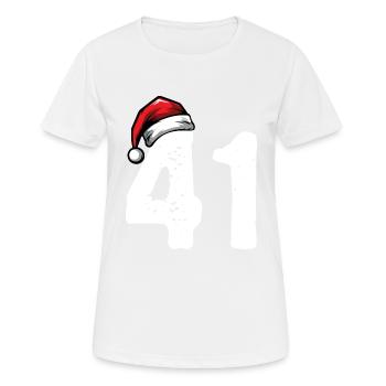 41 Numéro Noël - T-shirt respirant Femme - blanc - Devant - AI Model Female 172 dark (172cm)