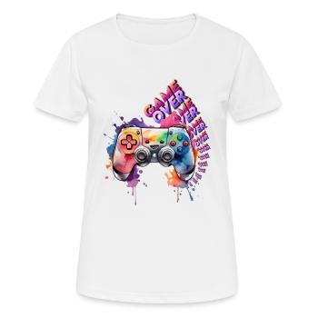 Game Over Kontroller - Frauen T-Shirt atmungsaktiv - Weiß - Vorne - AI Model Female 172 dark (172cm)