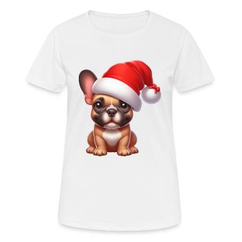 French Bulldog Merry Christmas - Women's Breathable T-Shirt - white - Front - AI Model Female 172 dark (172cm)