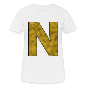 Lettre N Or - T-shirt respirant Femme - blanc - Devant - AI Model Female 172 dark (172cm)