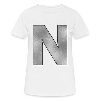 Letter N Silver - Women's Breathable T-Shirt - white - Front - AI Model Female 172 dark (172cm)