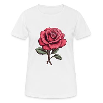 Rose rose - T-shirt respirant Femme - blanc - Devant - AI Model Female 172 dark (172cm)