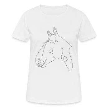 Pferdekopf Cantor - Frauen T-Shirt atmungsaktiv - Weiß - Vorne - AI Model Female 172 dark (172cm)