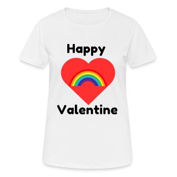 happy valentines day, rainbow, pride - Frauen T-Shirt atmungsaktiv - Weiß - Vorne - AI Model Female 172 dark (172cm)