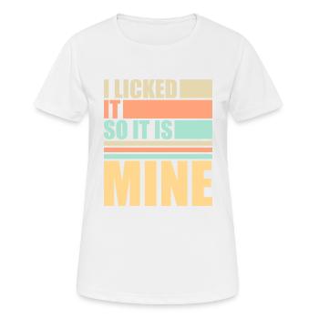 Je l’ai léché pour que ce soit le mien Lustiger Frecher Spruch - T-shirt respirant Femme - blanc - Devant - AI Model Female 172 dark (172cm)