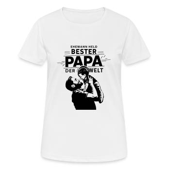 Ehemann Held bester Papa der Welt - Frauen T-Shirt atmungsaktiv - Weiß - Vorne - AI Model Female 172 dark (172cm)