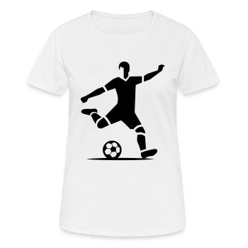 Fußballspieler Icon Vektor - Frauen T-Shirt atmungsaktiv - Weiß - Vorne - AI Model Female 172 dark (172cm)