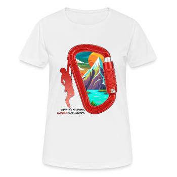 Der Feind der Schwerkraft - Frauen T-Shirt atmungsaktiv - Weiß - Vorne - AI Model Female 172 dark (172cm)