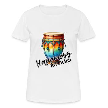Luck Hits Hard - Aztec Style Drum - Women's Breathable T-Shirt - white - Front - AI Model Female 172 dark (172cm)