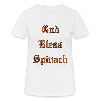 Que Dieu bénisse les épinards - T-shirt respirant Femme - blanc - Devant - AI Model Female 172 dark (172cm)