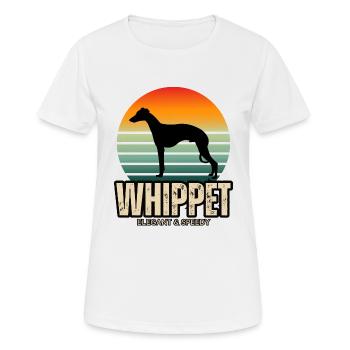 The Whippet Elegant & Speedy Vintage Sunset - Women's Breathable T-Shirt - white - Front - AI Model Female 172 dark (172cm)