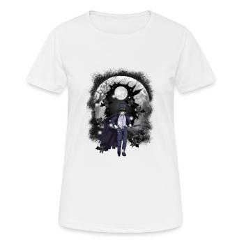 horreur halloweefn fleddermäuse épée de combattant - T-shirt respirant Femme - blanc - Devant - AI Model Female 172 dark (172cm)