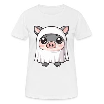 Schwein HalloweenGeist Wildschwein - Frauen T-Shirt atmungsaktiv - Weiß - Vorne - AI Model Female 172 dark (172cm)