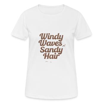 windy waves - Frauen T-Shirt atmungsaktiv - Weiß - Vorne - AI Model Female 172 dark (172cm)