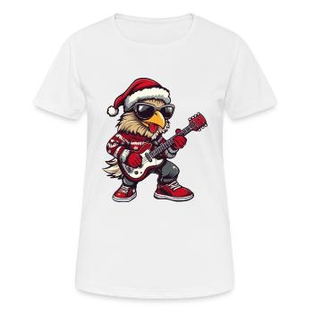 Christmas Rocker Guitar - Women's Breathable T-Shirt - white - Front - AI Model Female 172 dark (172cm)