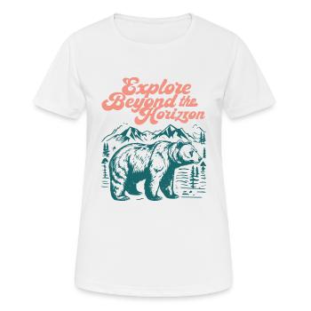 Explorez au-delà de l’horizon - T-shirt respirant Femme - blanc - Devant - AI Model Female 172 dark (172cm)