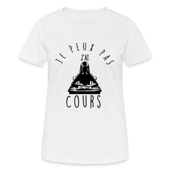 Ich kann nicht, ich habe Unterricht. - Frauen T-Shirt atmungsaktiv - Weiß - Vorne - AI Model Female 172 dark (172cm)
